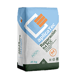 Mortero monocomponente a base de cemento, áridos silíceos, resinas sintéticas y fibrorreforzado.
Marcado CE clase R4 para PCC según EN-1504-3 (Productos para la protección y reparación de estructuras de hormigón).
