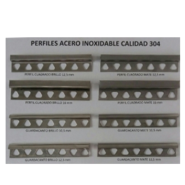 Perfil Plano Acero Inox Brillo y Mate 13 MM X 2,60 M